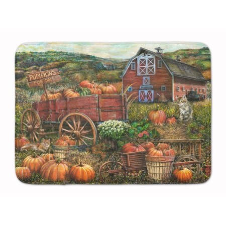 Carolines Treasures Pumpkin Patch and Fall Farm Machine Washable Memory Foam Mat PTW2008RUG